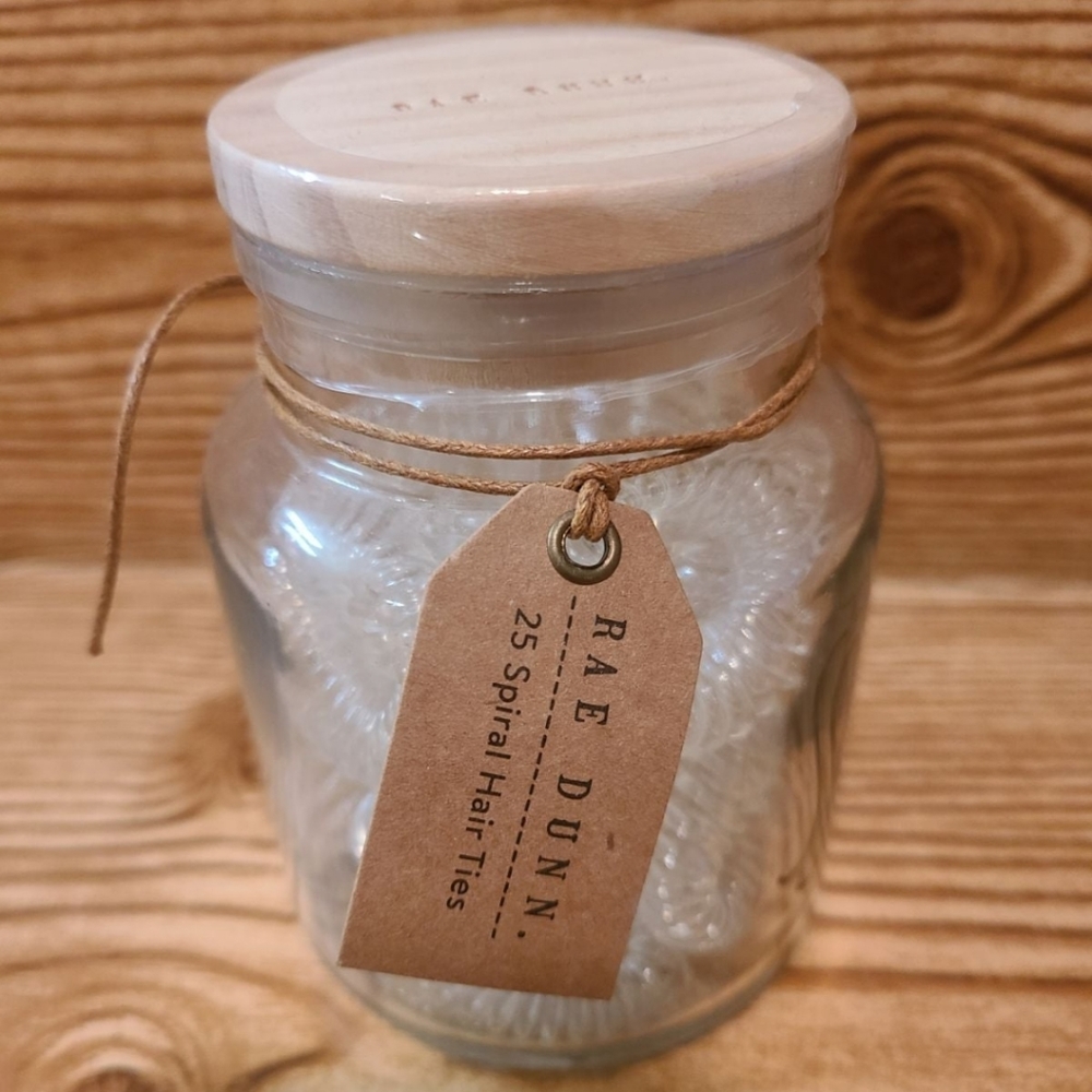 Rae Dunn Stash Glass Jar with Hair Ties - Picture 3 of 3